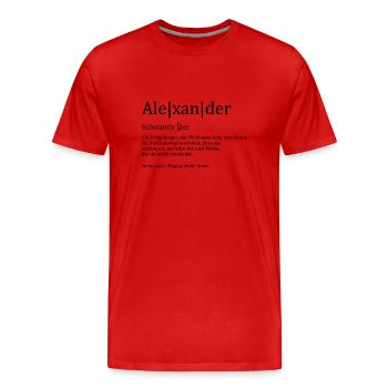 Erzgebirge Alexander - Männer Premium Bio T-Shirt - Rot - Vorne - Damien (186cm)