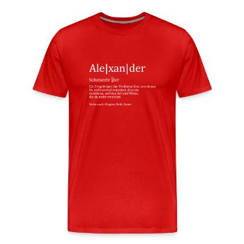 Erzgebirge Alexander - Männer Premium Bio T-Shirt - Rot - Vorne - Damien (186cm)