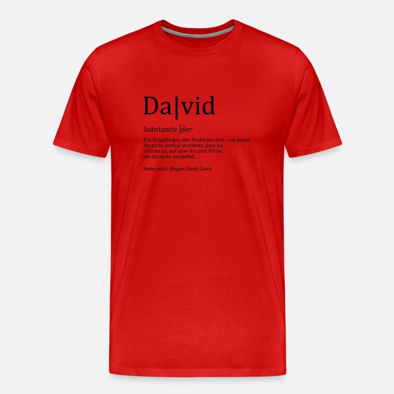 Erzgebirge David - Männer Premium Bio T-Shirt - Rot