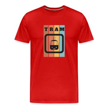 Aerial Tram Tramway Cable Car Cableway Gondola - Men's Premium Organic T-Shirt - red - Front - Damien (186cm)