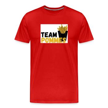 Team Pommes Team Fritten Kartoffel Pommesliebe - Männer Premium Bio T-Shirt - Rot - Vorne - Damien (186cm)