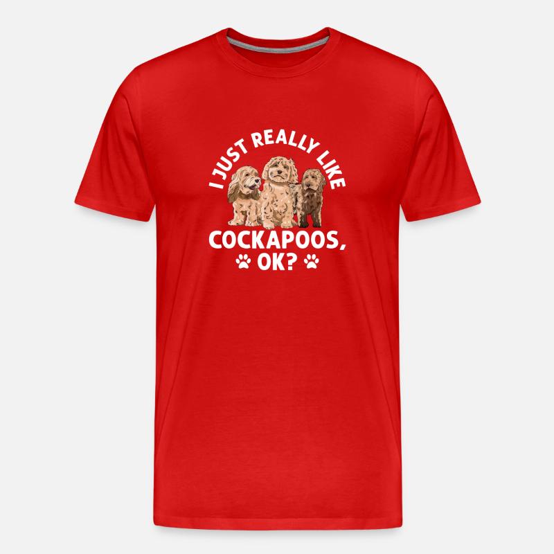 Cockapoo Hund - Männer Premium Bio T-Shirt - Rot