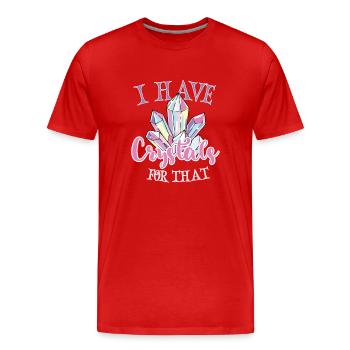 Cristaux et pierres de guérison par les cristaux - T-shirt bio Premium Homme - rouge - Devant - Damien (186cm)