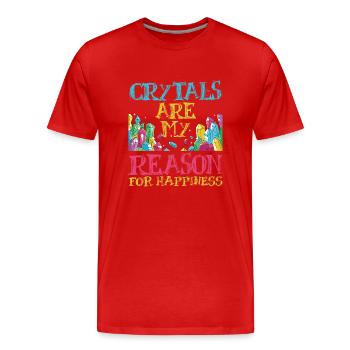 Cristaux et pierres de guérison par les cristaux - T-shirt bio Premium Homme - rouge - Devant - Damien (186cm)