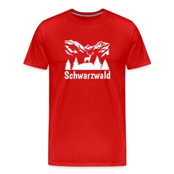 Forêt-Noire - T-shirt bio Premium Homme - rouge - Devant - Damien (186cm)