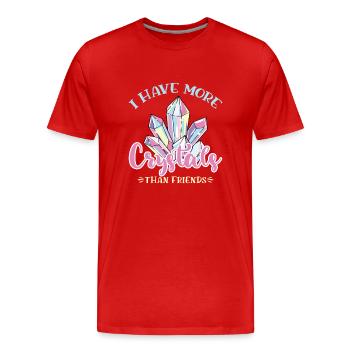Cristaux et pierres de guérison par les cristaux - T-shirt bio Premium Homme - rouge - Devant - Damien (186cm)