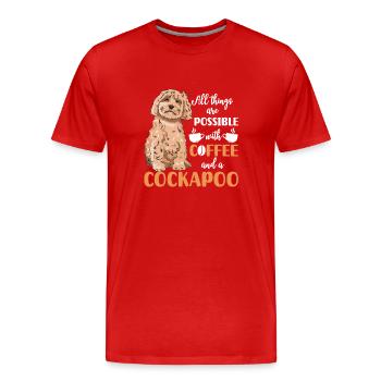 Cockapoo Dog - Men's Premium Organic T-Shirt - red - Front - Damien (186cm)