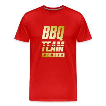 Équipe Bbq - T-shirt bio Premium Homme - rouge - Devant - Damien (186cm)