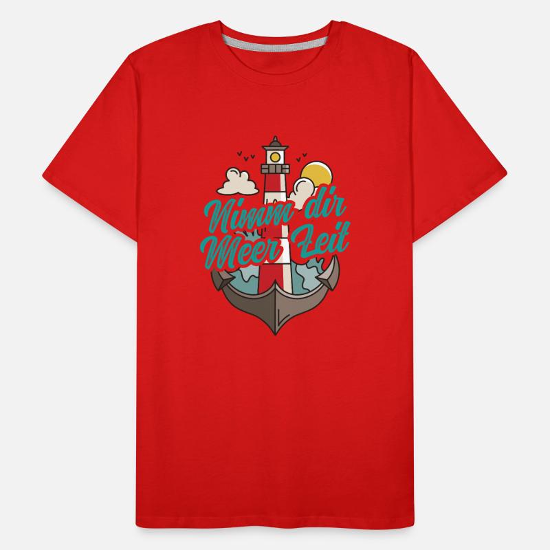 Nimm Dir Meer Zeit Nordsee Geschenk Leuchtturm Männer Premium Bio T-Shirt