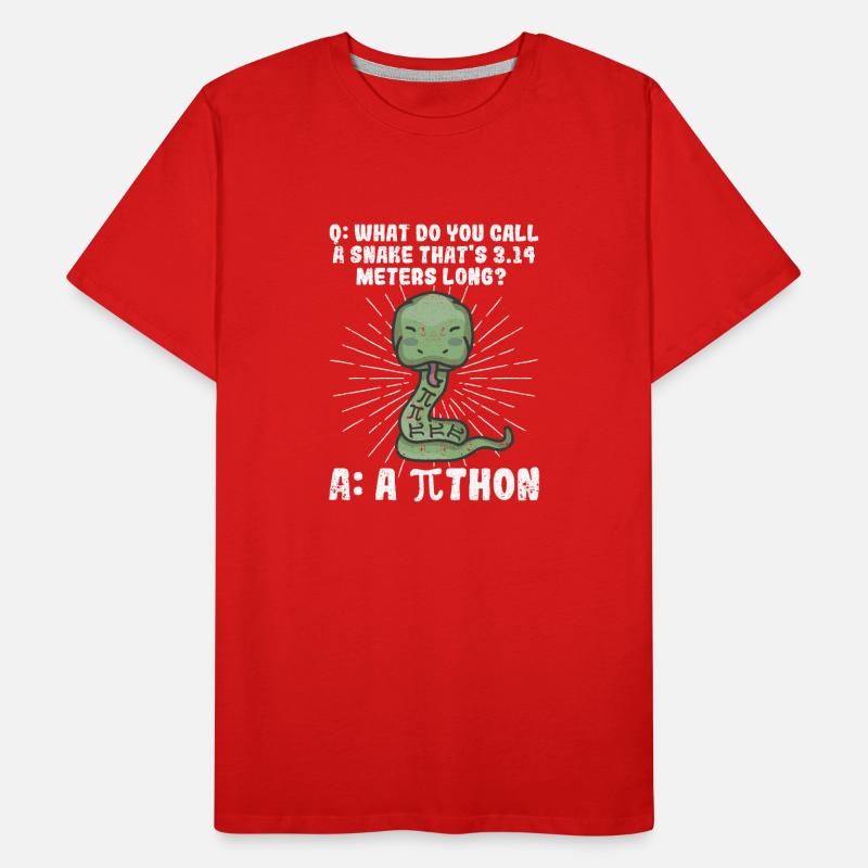 Python Schlange Pithon Pi Tag Symbol lustig Mathe Männer Premium Bio T-Shirt