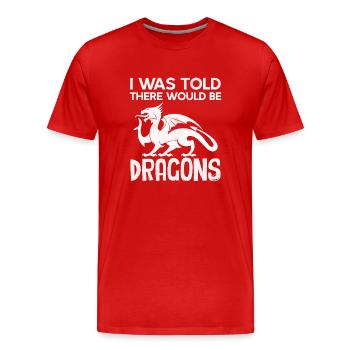 Festival de la Renaissance - On m’a dit qu’il y aurait D - T-shirt bio Premium Homme - rouge - Devant - Damien (186cm)