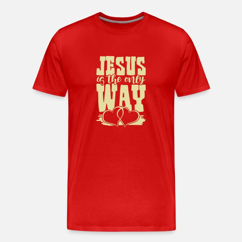 Jesus is the Way - Männer Premium Bio T-Shirt - Rot