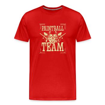 Équipe de paintball - T-shirt bio Premium Homme - rouge - Devant - Damien (186cm)