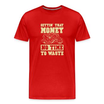 Obtenir de l’argent - T-shirt bio Premium Homme - rouge - Devant - Damien (186cm)