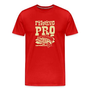 Fishing Pro - Männer Premium Bio T-Shirt - Rot - Vorne - Damien (186cm)