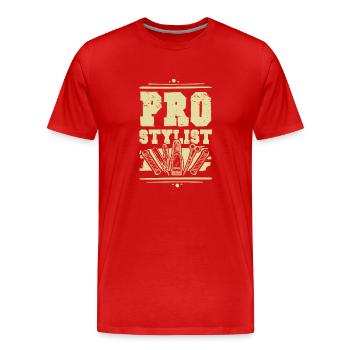 Pro stylist saying - Men's Premium Organic T-Shirt - red - Front - Damien (186cm)
