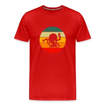 Ocean Animal Sea Animal Octopus Gift Retro Octopus - Men's Premium Organic T-Shirt - red - Front - Damien (186cm)