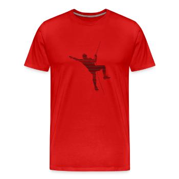 Climb - Men's Premium Organic T-Shirt - red - Front - Damien (186cm)