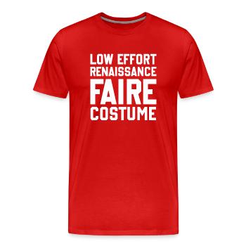 Ren Fair - Low Effort Renaissance Faire Costume - Men's Premium Organic T-Shirt - red - Front - Damien (186cm)