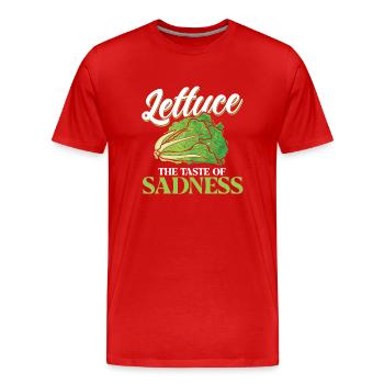 Lettuce The Taste Of Sadness - Männer Premium Bio T-Shirt - Rot - Vorne - Damien (186cm)