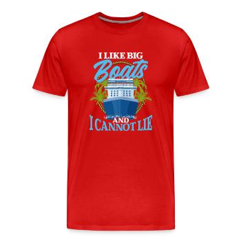 J’aime les gros bateaux et je ne peux pas mentir - - T-shirt bio Premium Homme - rouge - Devant - Damien (186cm)