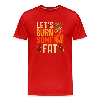 Brûlons un peu de graisse - Grillades - T-shirt bio Premium Homme - rouge - Devant - Damien (186cm)