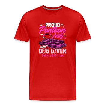 Fière dame ponton et amoureuse des chiens - - T-shirt bio Premium Homme - rouge - Devant - Damien (186cm)