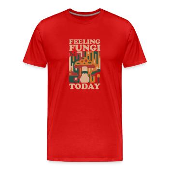 Pilzjagd Pilzjäger Pilzsammler Morchel Mykologe - Männer Premium Bio T-Shirt - Rot - Vorne - Damien (186cm)