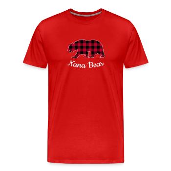 Nana Bear - Men's Premium Organic T-Shirt - red - Front - Damien (186cm)