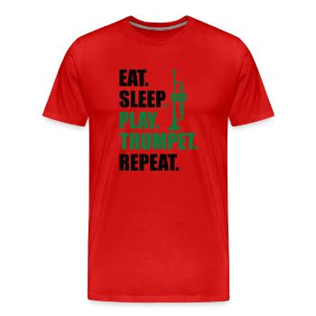 Trumpet Orchestra Musician Trumpeter Brass Music - Men's Premium Organic T-Shirt - red - Front - Damien (186cm)
