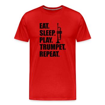 Trumpet Orchestra Musician Trumpeter Brass Music - Men's Premium Organic T-Shirt - red - Front - Damien (186cm)
