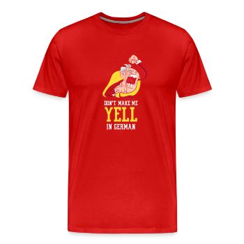 Ne me forcez pas à crier la voix allemande - T-shirt bio Premium Homme - rouge - Devant - Damien (186cm)