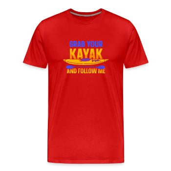 Prenez votre kayak et suivez-moi kayak kayak - T-shirt bio Premium Homme - rouge - Devant - Damien (186cm)