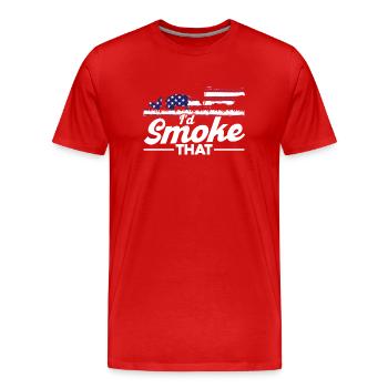Id Smoke That - Männer Premium Bio T-Shirt - Rot - Vorne - Damien (186cm)