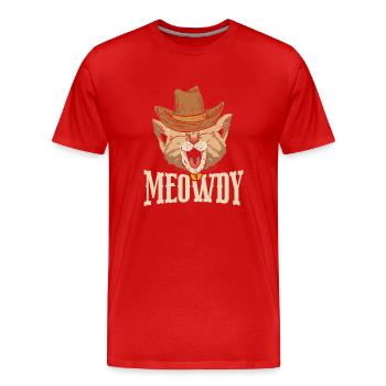 Miaou - T-shirt bio Premium Homme - rouge - Devant - Damien (186cm)