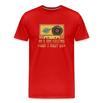 Cassette Type Vintage Cassette Retro Cassette Love - T-shirt bio Premium Homme - rouge - Devant - Damien (186cm)