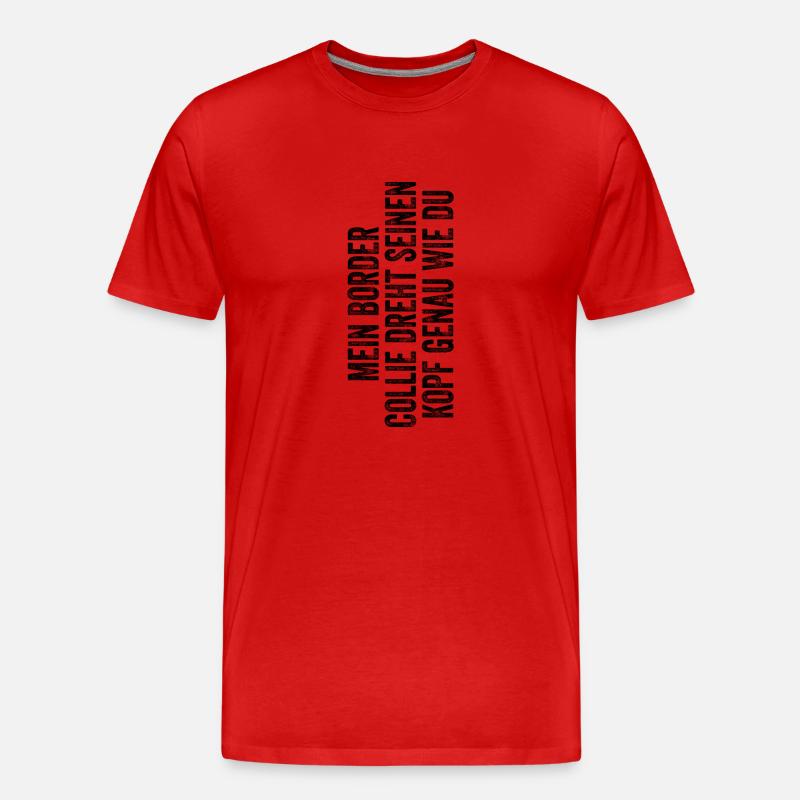 Border Collie - Männer Premium Bio T-Shirt - Rot