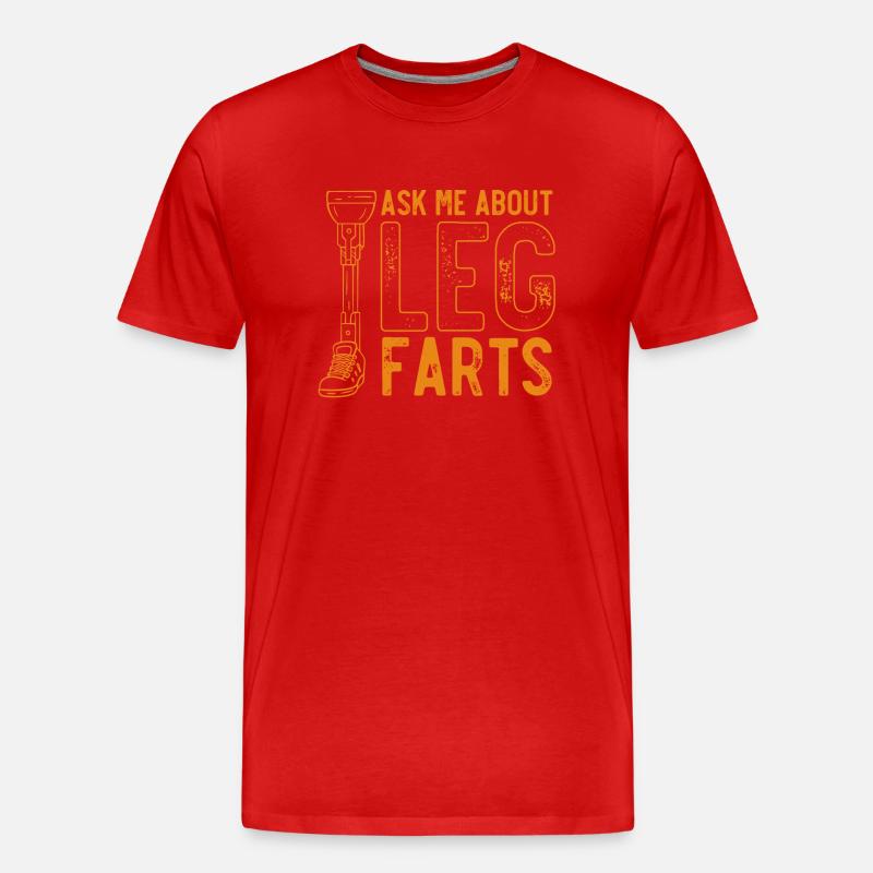 Beinprothese, Prothese, Amputierter, Amputation - Männer Premium Bio T-Shirt - Rot