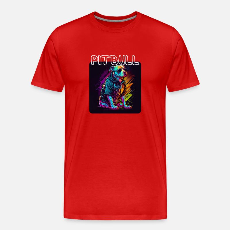 Graffiti Style - Cooler Pitbull 4 - Männer Premium Bio T-Shirt - Rot