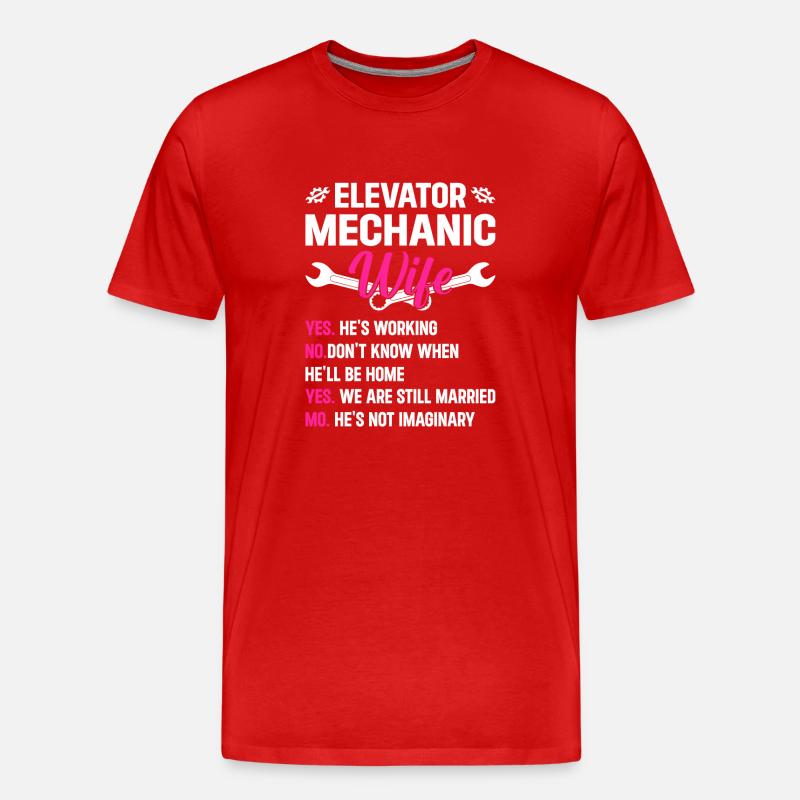 Fahrstuhl Techniker Frau - Männer Premium Bio T-Shirt - Rot