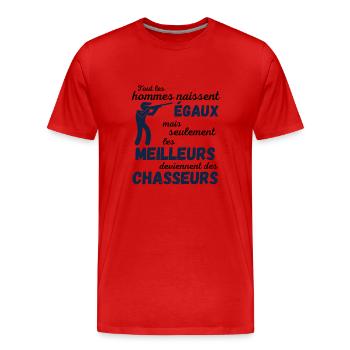 Cadeau pour chasseur et fête des père. - T-shirt bio Premium Homme - rouge - Devant - Damien (186cm)