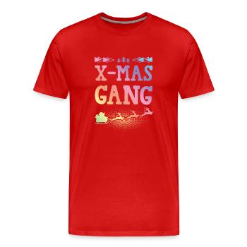 Gang de Noël - T-shirt bio Premium Homme - rouge - Devant - Damien (186cm)