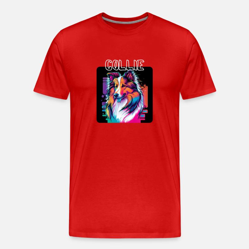 Graffiti Style - Cooler Collie 3 - Männer Premium Bio T-Shirt - Rot