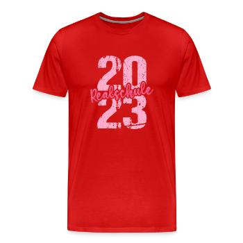 Realschule bestanden Realschulabschluss 2023 - Männer Premium Bio T-Shirt - Rot - Vorne - Damien (186cm)