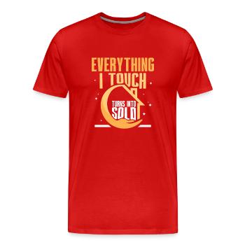 Tout ce que je touche est vendu maisons courtiers - T-shirt bio Premium Homme - rouge - Devant - Damien (186cm)
