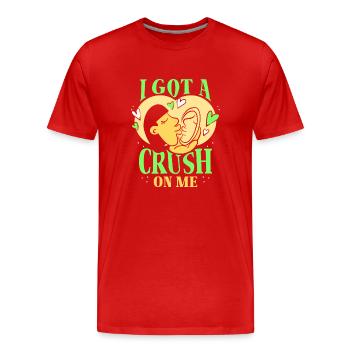J’ai le béguin pour moi-même-amour doux - T-shirt bio Premium Homme - rouge - Devant - Damien (186cm)