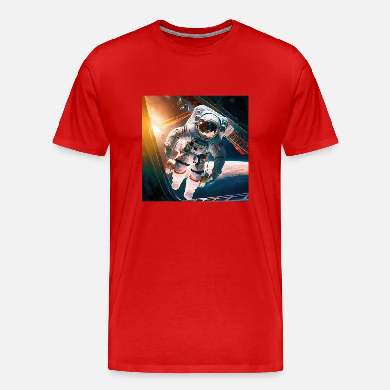 Astronaut Cosmonaut Sci-Fi character - Männer Premium Bio T-Shirt - Rot