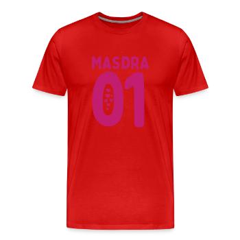 Masder Masdra Partnershirt Partner Verliebt - Männer Premium Bio T-Shirt - Rot - Vorne - Damien (186cm)