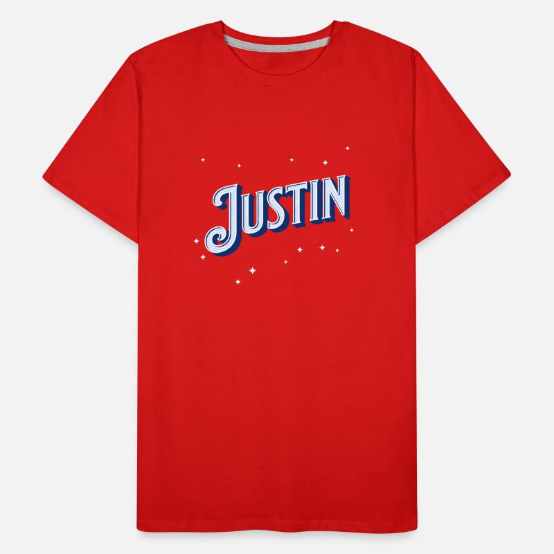 Justin's name personalized Men's Premium Organic T-Shirt