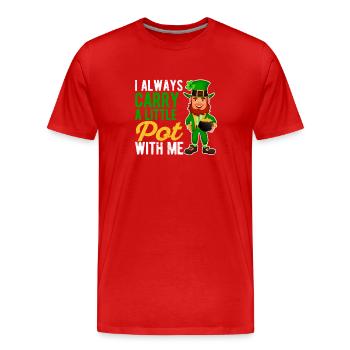 J’ai toujours un petit pot d’irlandais - T-shirt bio Premium Homme - rouge - Devant - Damien (186cm)